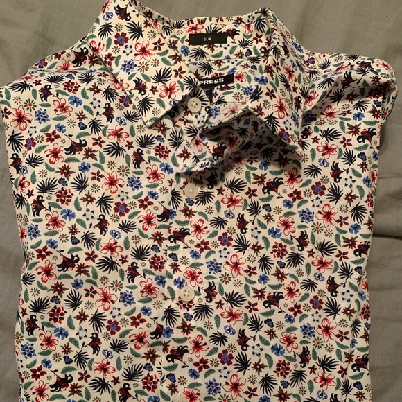 Express Pattern Dress Shirt Slim - Picture 1 of 3
